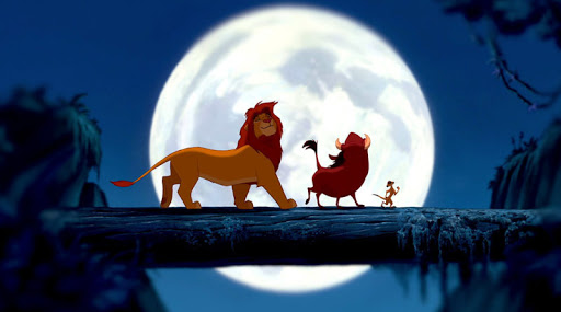 król lew simba, timon i pumba